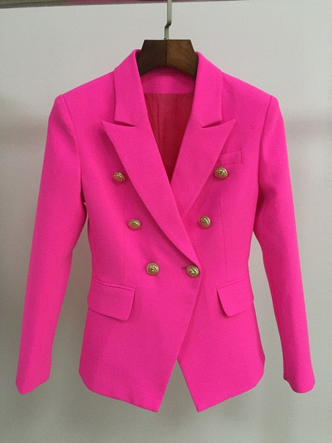 fraktion Opaque ingen Neon pink' Balmain inspired blazer – Bouxxboutique