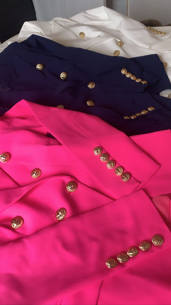 'Neon pink' Balmain inspired blazer