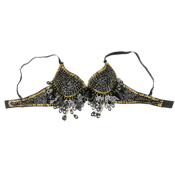 Embellished Sequin Beaded Black Belly Dance Bra – Jon's Imports Inc