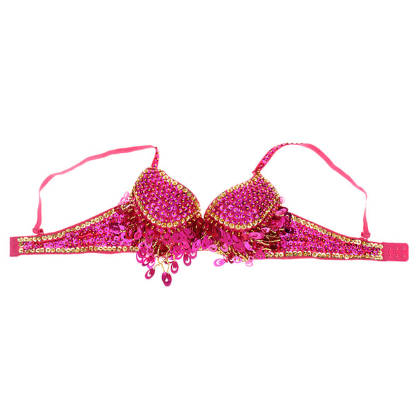 Meishulanna sequin beaded bra Size 34/75 Beautiful hot pink sequin